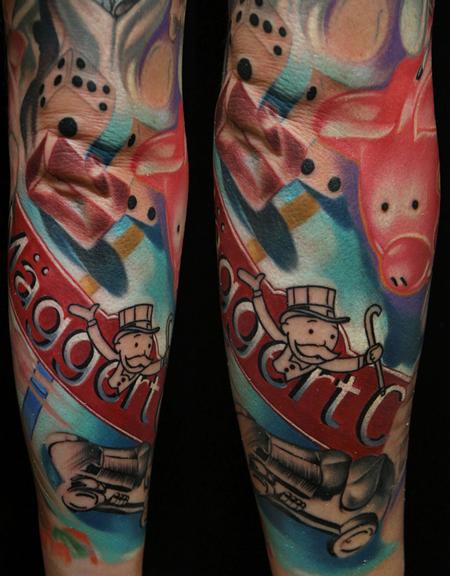 Mike Demasi - Monopoly Color Tattoo Sleeve 